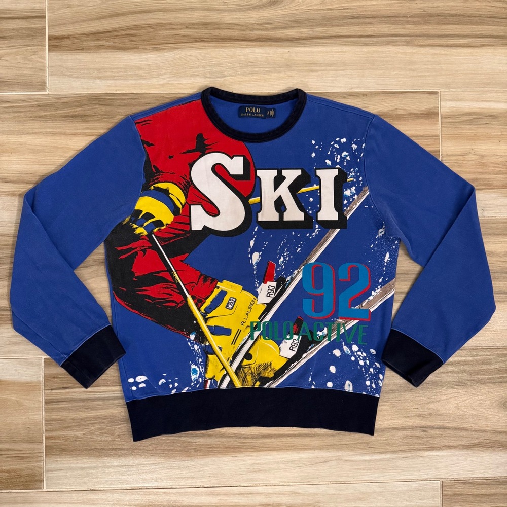 Polo Ralph Lauren Ski 92 Graphic Sweatshirt Blue Polo Active Mens Small